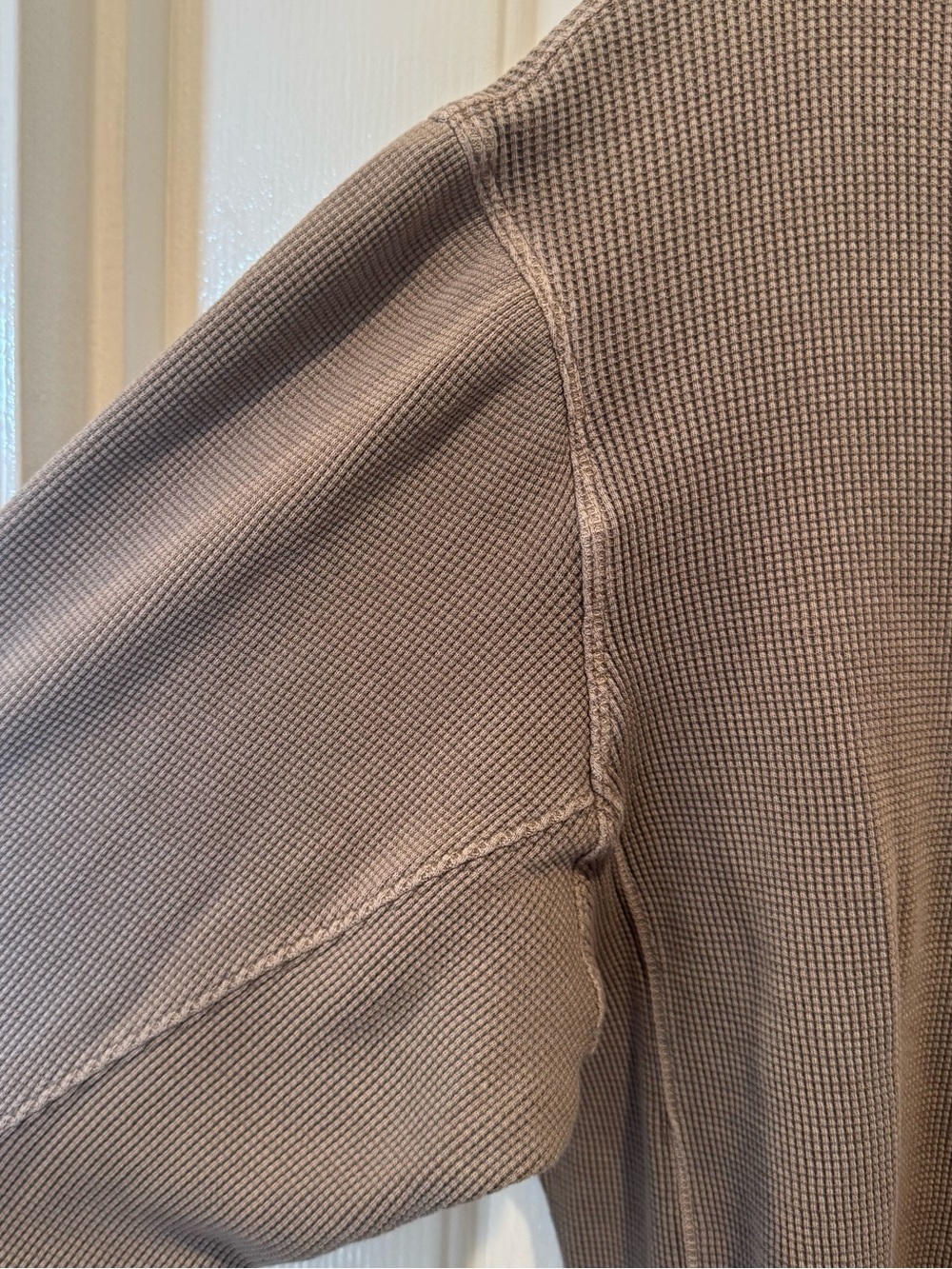 We The Free Womens Taupe Waffle Knit Long-Sleeve Top Size L - Picture 15 of 16
